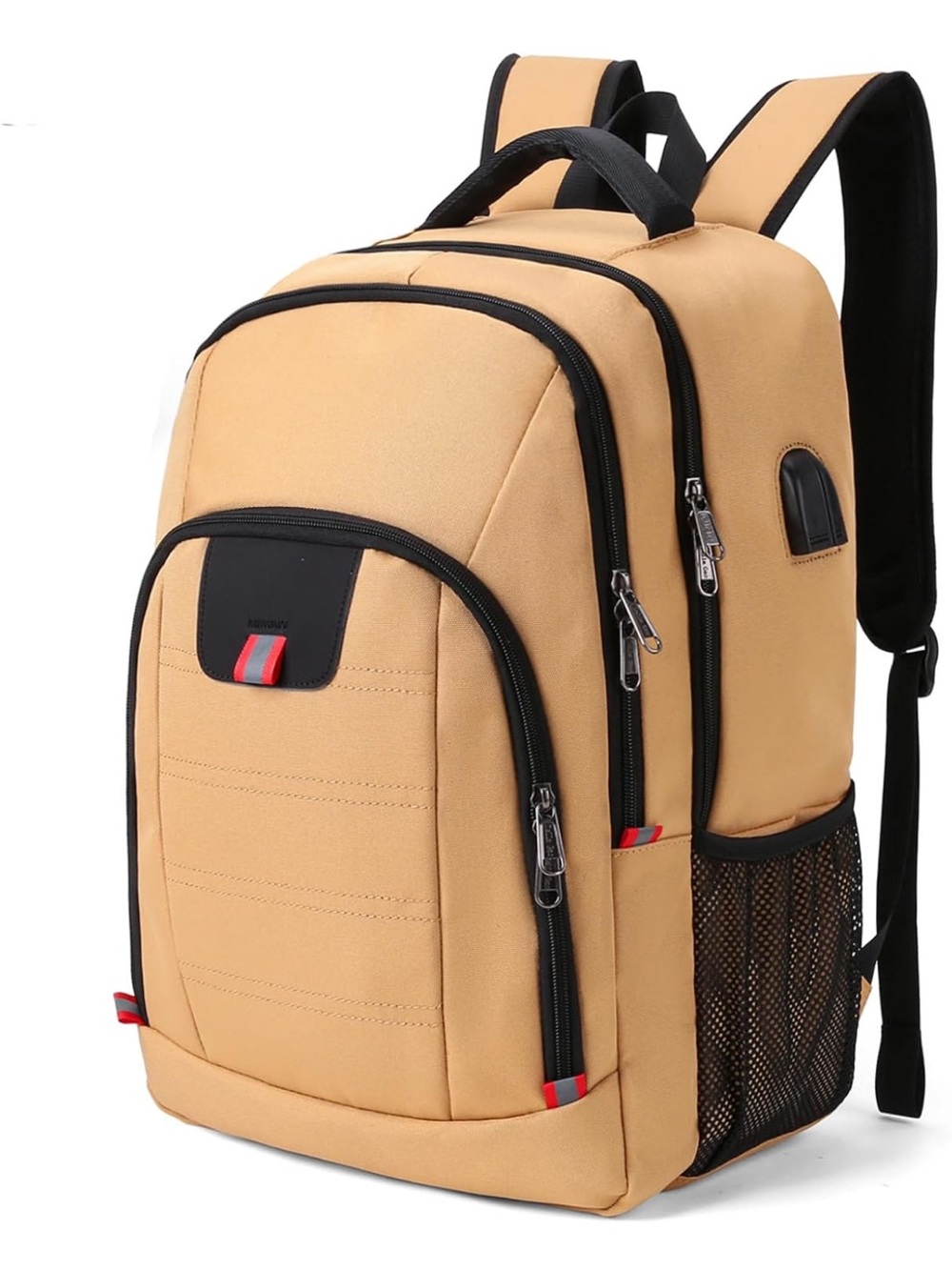 Women's Tan Everyday Backpack with Black Trim